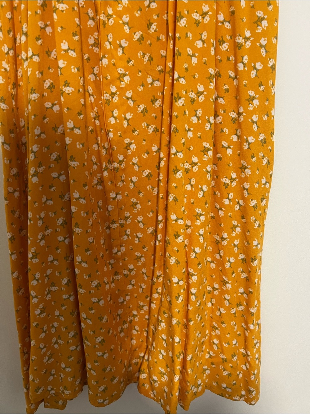 Mustard Floral Maxi Dress with Side Slit - Picture 7 of 7